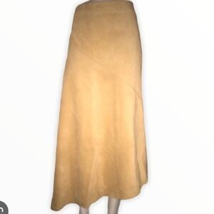 Banana Republic 10 Asymmetrical Suede Tan Maxi Skirt